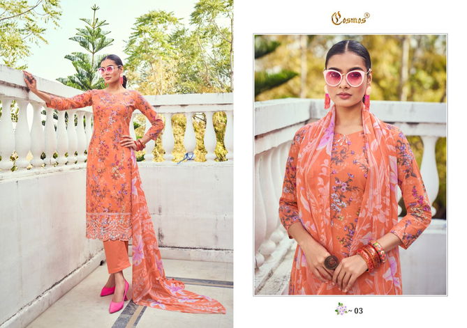 Cosmos Noor Printkari Cambric Cotton Suits Suppliers In India